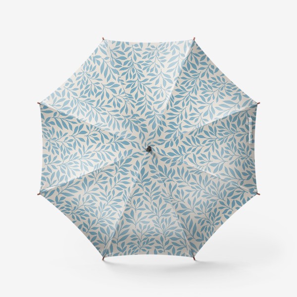 Зонт «Растительный паттерн. Голубой и бежевый. »