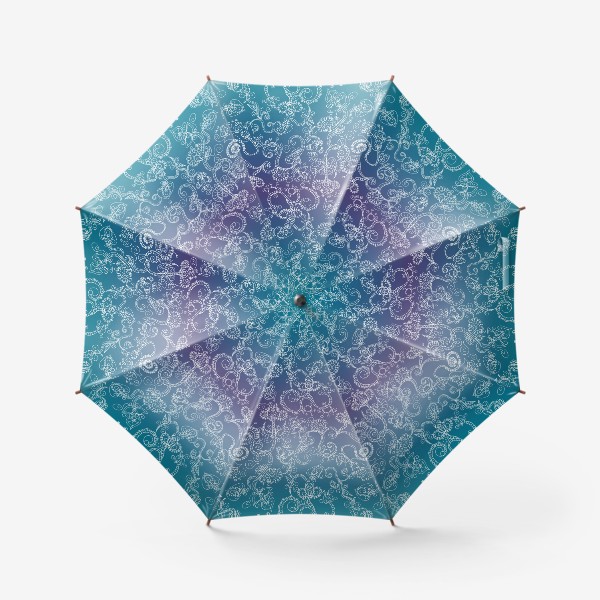 Зонт «Абстрактные цветы на голубом»