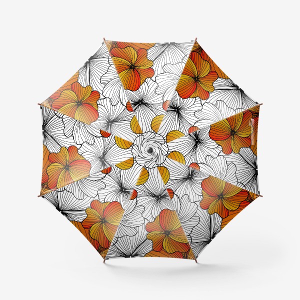 Зонт «Осенние оранжевые цветы»