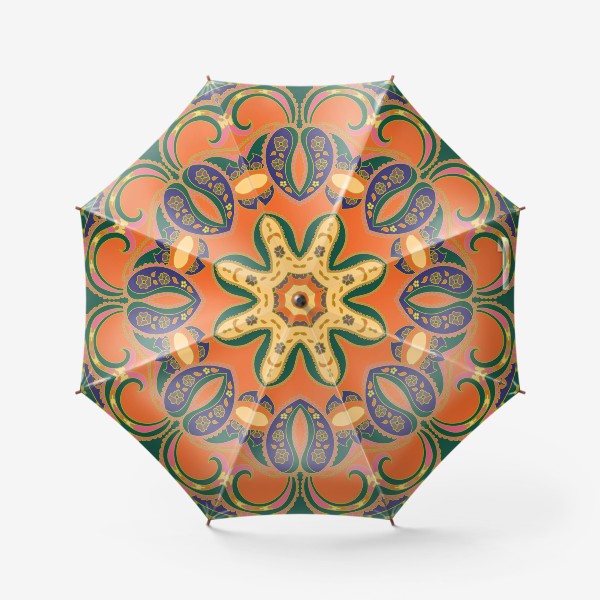Зонт «Оранжевая мандала в стиле бохо»