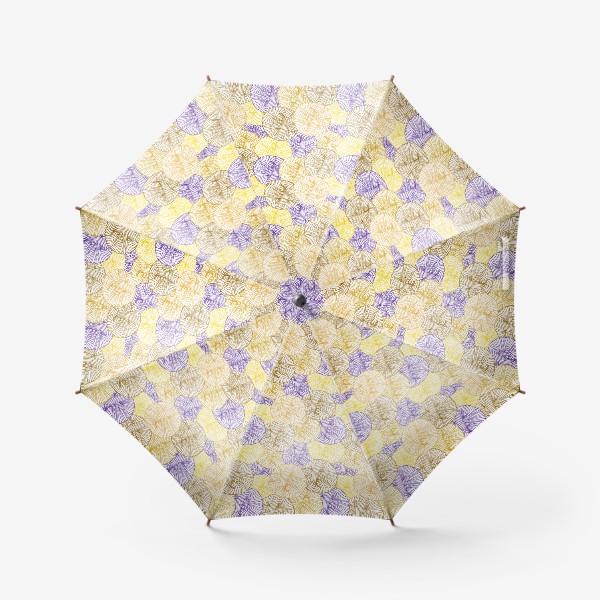 Зонт «Шерстяные клубки цвет охра и горчица»