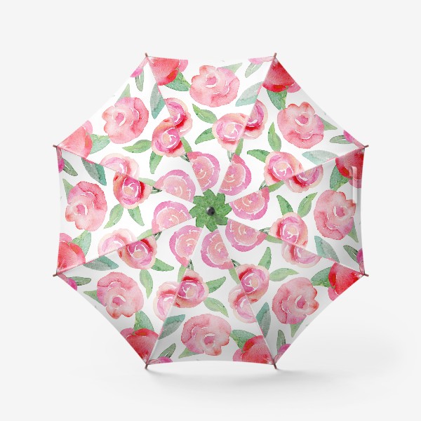 Зонт «Акварельный цветочный узор "Розы"»