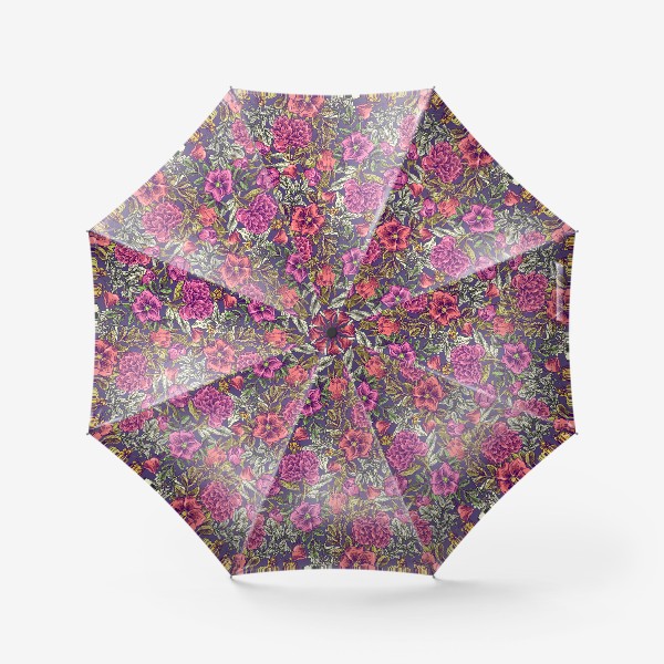 Зонт «шиповник и пионы»
