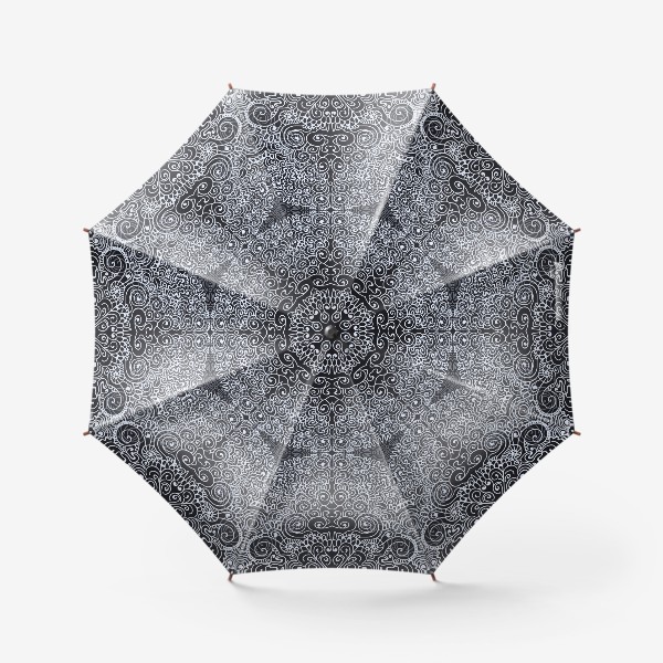 Зонт «Этническое кружево черно-белое»