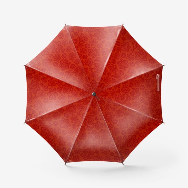 Зонт «Красный паттерн со снежинками»