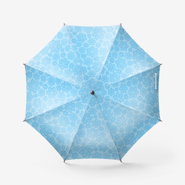 Зонт &laquo;Голубой паттерн со снежинками &raquo;