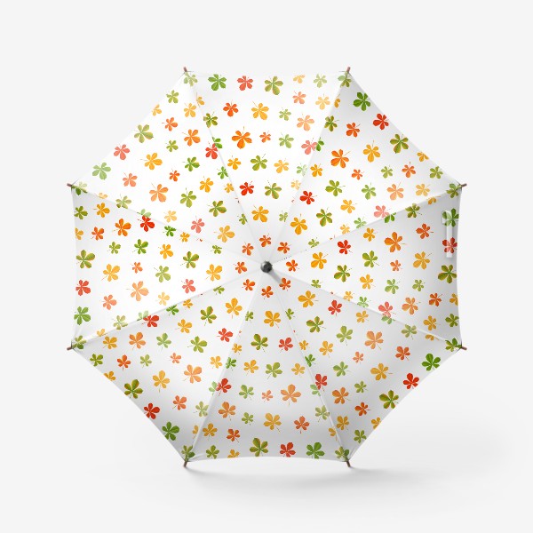 Зонт «Осенний паттерн с листьями каштана»