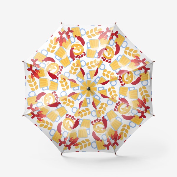 Зонт «Пивной узор для бара и Октоберфеста»