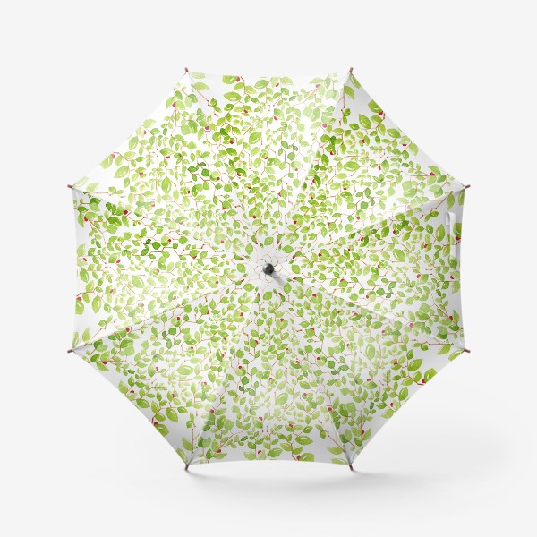Зонт «Паттерн с листьями и ягодами»