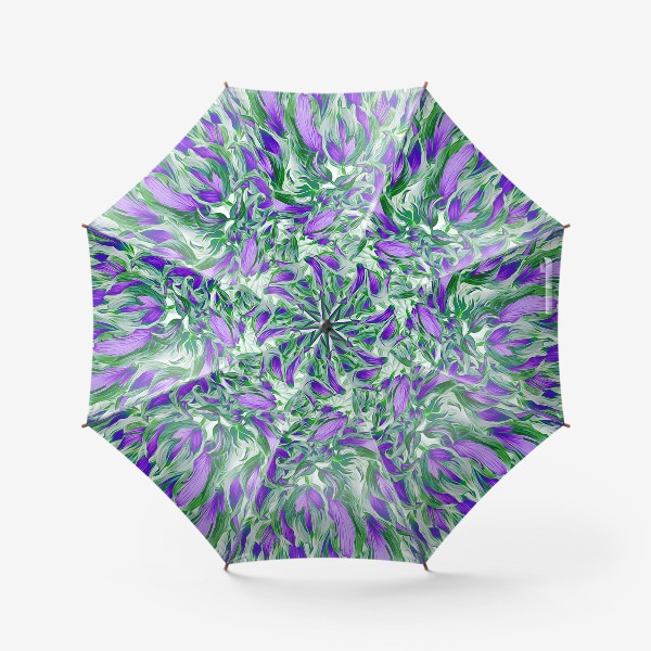 Зонт «Фиолетово-зеленые листья»