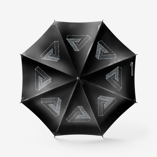 Зонт «Невозможный треугольник на черной бумаге»