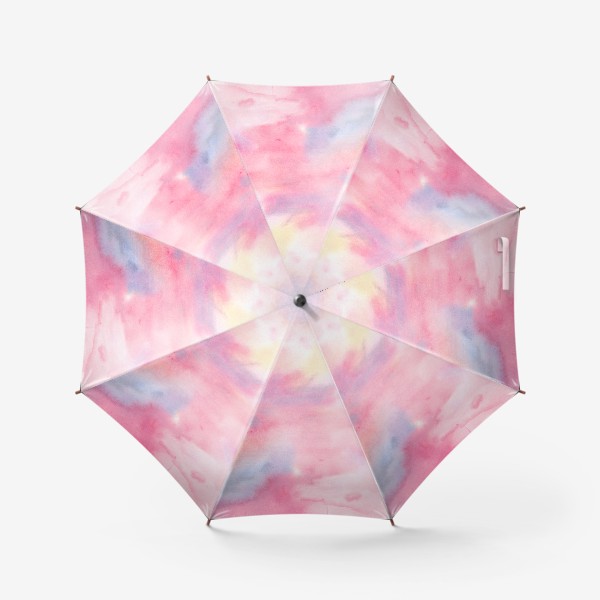 Зонт «Акварельная абстракция в пурпурных, розовых, синих и желтых цветах»