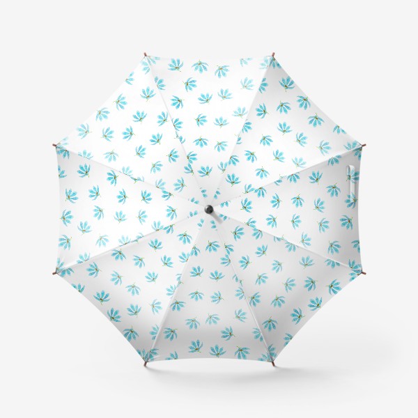 Зонт &laquo;Акварельные голубые цветы. Паттерн&raquo;