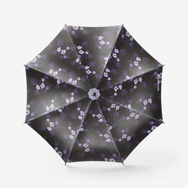 Зонт &laquo;Фиолетовые цветы на темном фоне&raquo;
