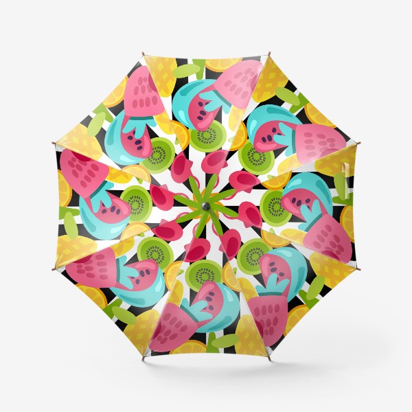 Зонт «Вкусный фруктовый и ягодный узор»