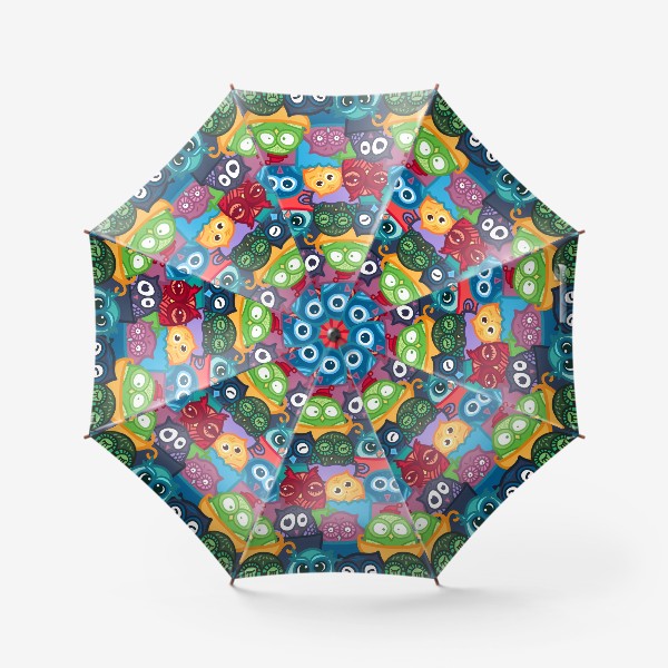 Зонт «Совы в уютных чашках и кружках»