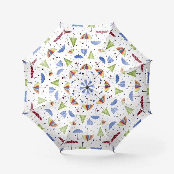 Зонт «Паттерн  Синие зонтики»
