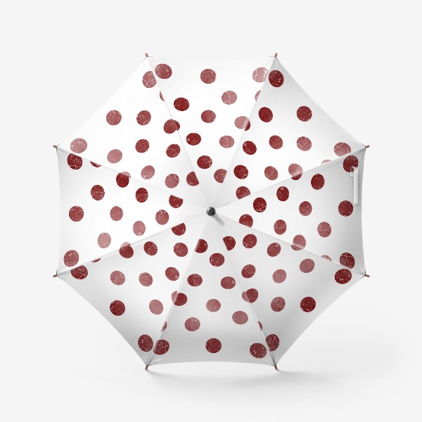 Зонт «Винтажный красный горошек на белом фоне»