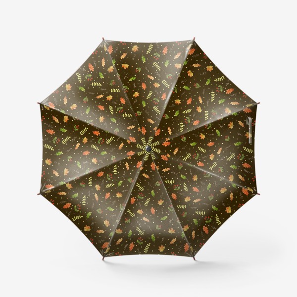 Зонт «Осенние листья на темном фоне»