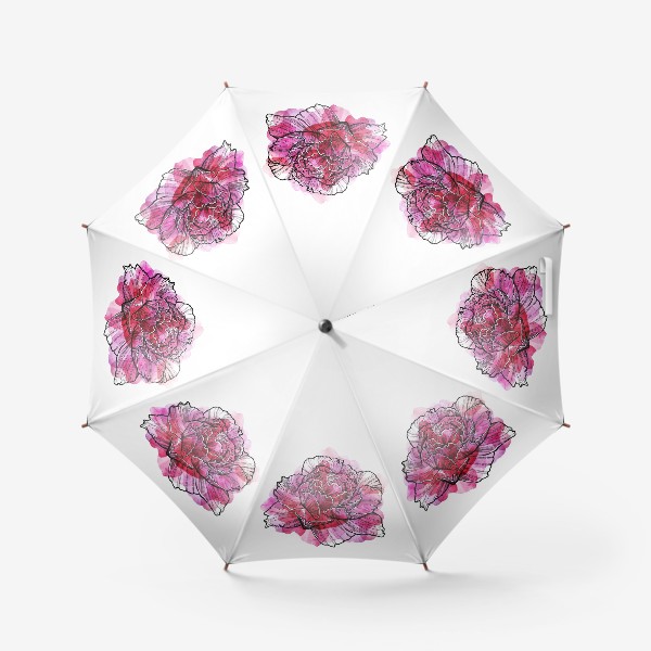 Зонт «Розовый Пион Акварель»