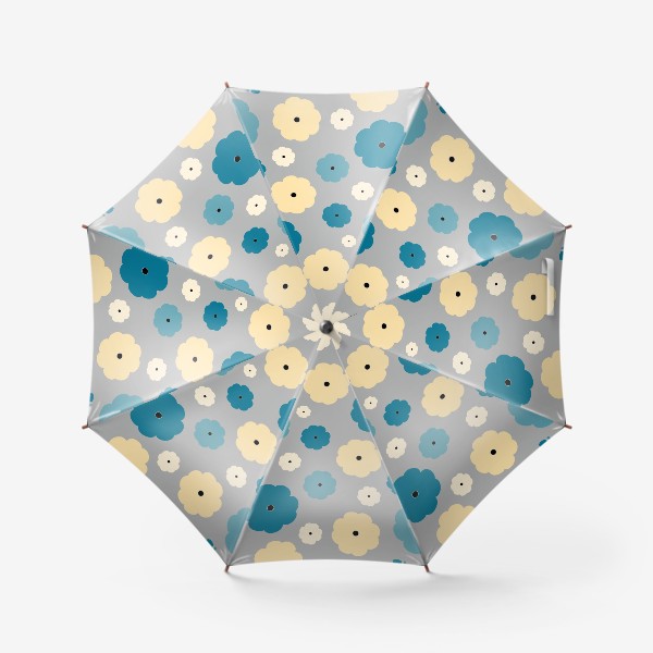 Зонт «Цветочки на сером фоне»