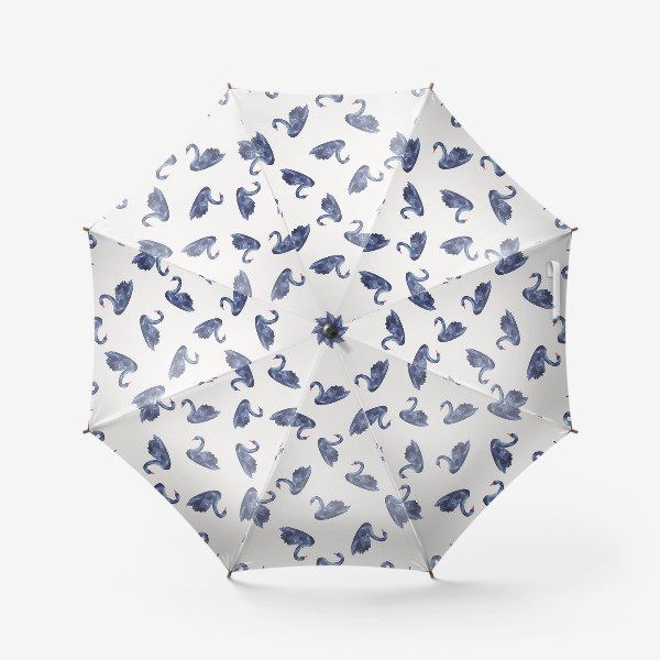 Зонт «Синие лебеди.Узор.Акварель»