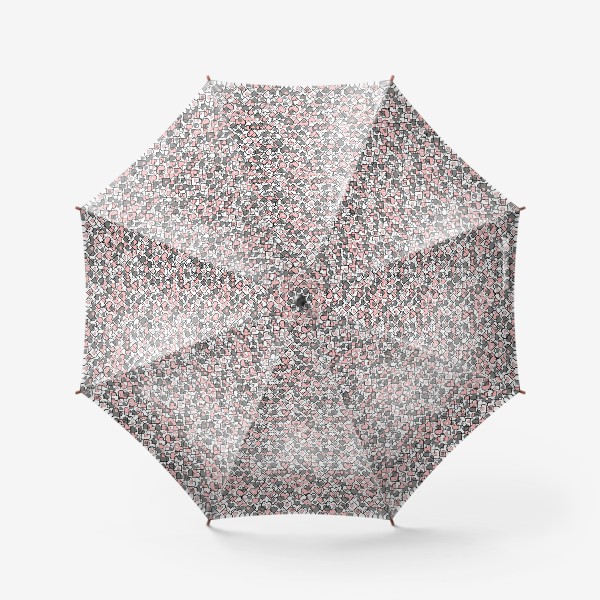 Зонт &laquo;Паттерн с розовыми и серыми сердечками&raquo;