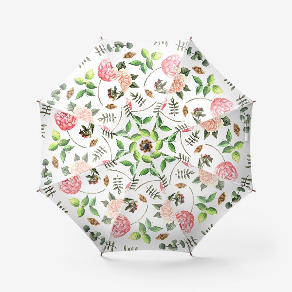 Зонт «Паттерн с нежными акварельными цветами»
