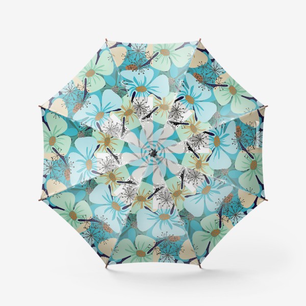 Зонт «Бело-голубые маки»