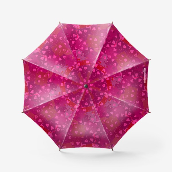 Зонт «Cердца и квадраты пурпурные»