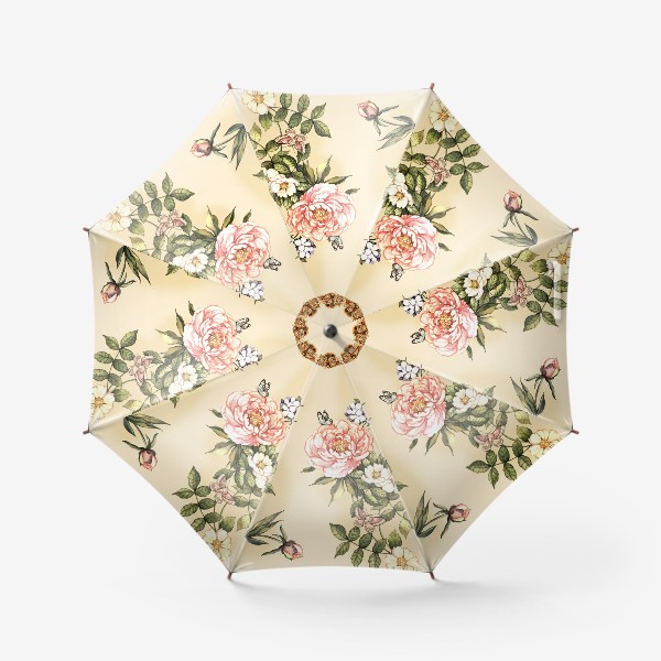 Зонт &laquo;Винтажный акварельный цветочный узор&raquo;
