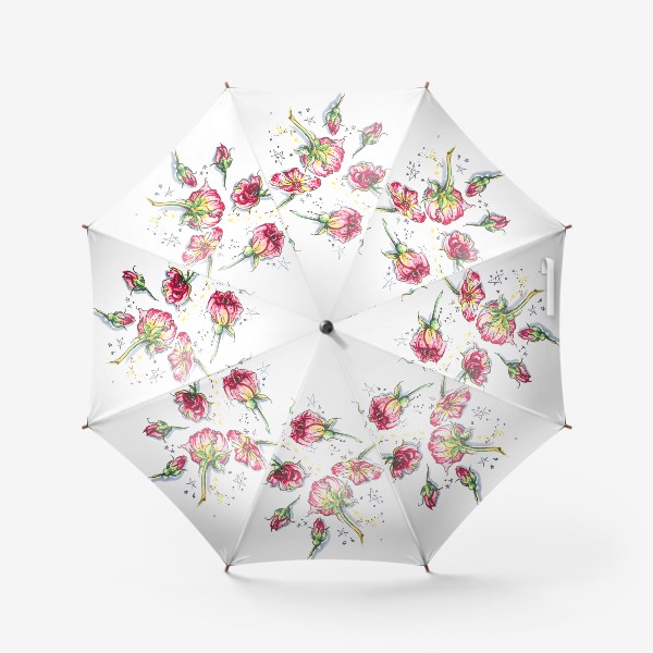 Зонт «Цветы и звездочки»