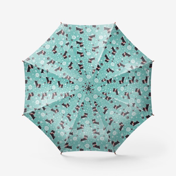 Зонт «Зимнийий паттерн Собаки Шотландские скотч терьеры»