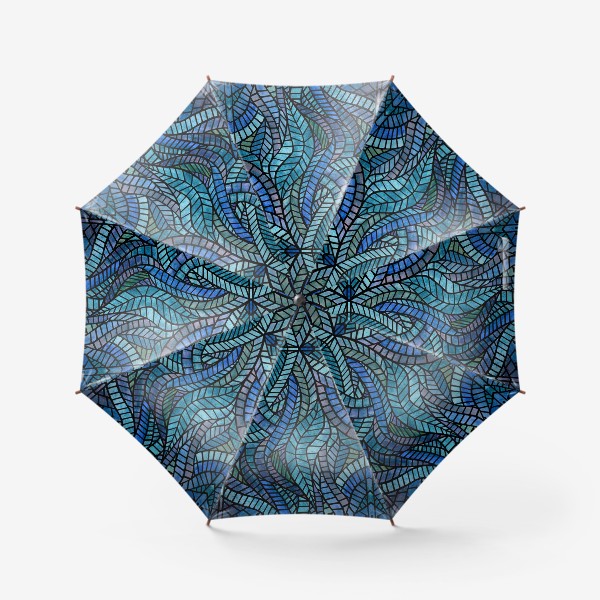 Зонт «Голубая геометрическая мозаика Ар нуво»