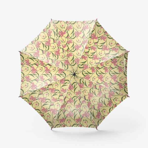 Зонт «Цветочный паттерн с лилиями»