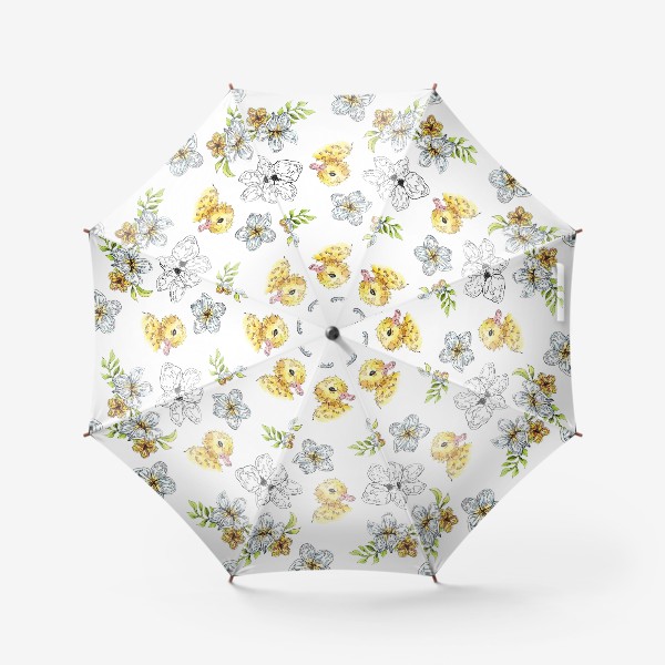 Зонт «Утята и цветы»