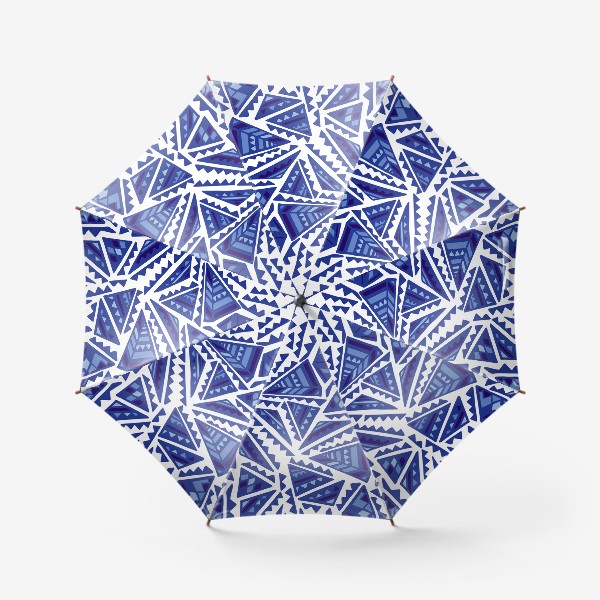Зонт «Синий геометрический орнамент»