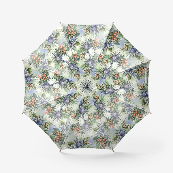 Зонт «Зимний цветочный паттерн»