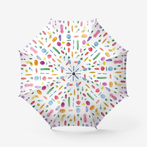 Зонт «Цветные перья паттерн»
