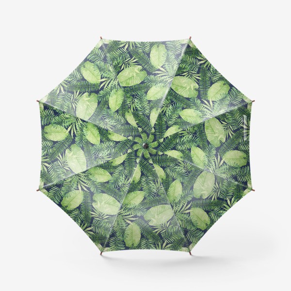 Зонт &laquo;Тропические листья. Акварельный узор 7&raquo;