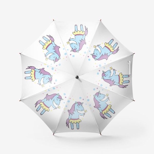 Зонт «Голубой единорог с волшебной палочкой»