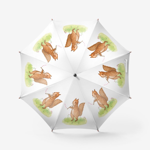 Зонт «Белка с дудочкой»