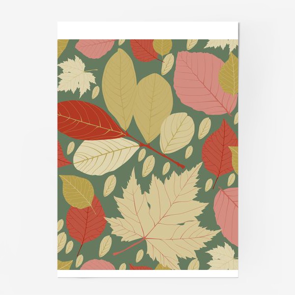 Постер «Vector seamless pattern with autumn leaves.»