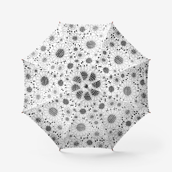 Зонт «Подсолнухи черно-белые»