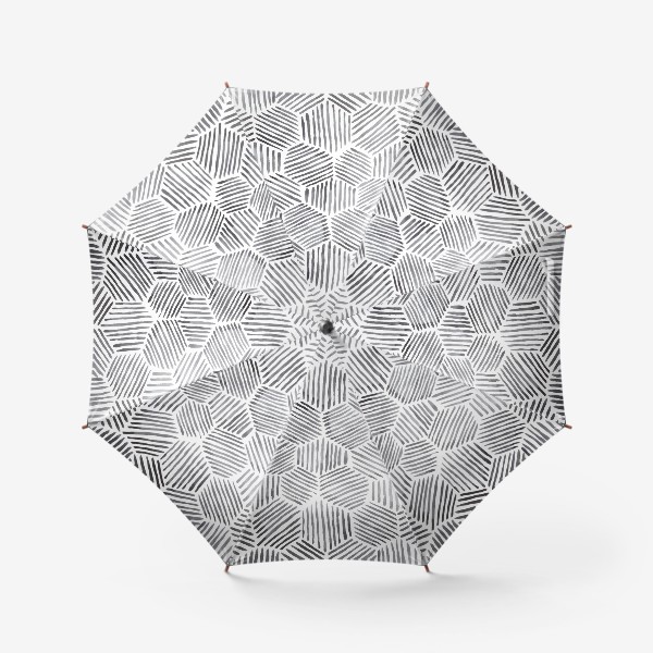 Зонт «Черно-белые полосатые многоугольники»