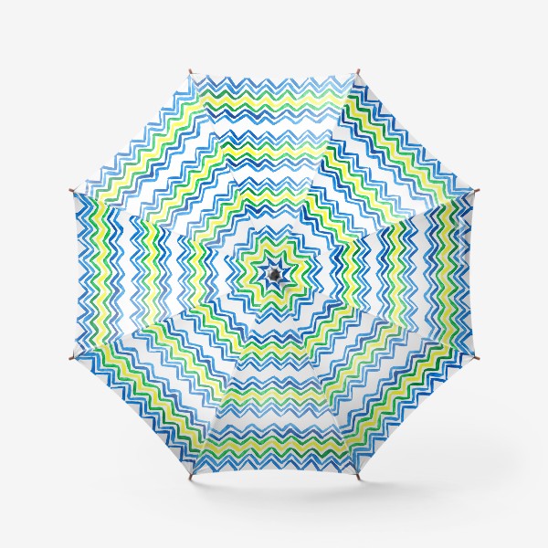 Зонт «Паттерн с синими, зелеными и желтыми зигзагами»