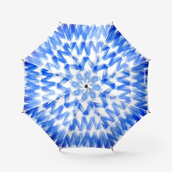 Зонт «Синие акварельные зигзаги»