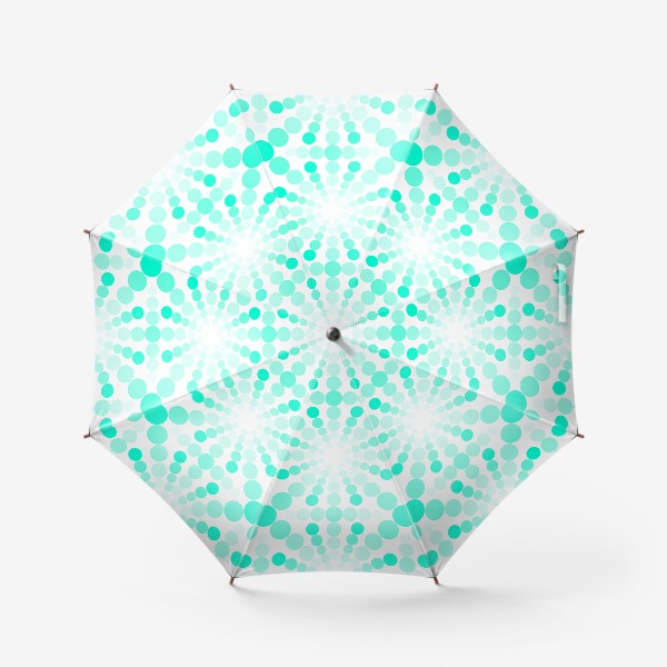 Зонт «Паттерн из бирюзовых кругов на белом фоне»