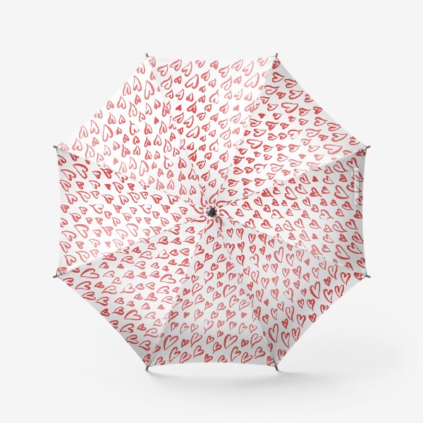 Зонт «Красные сердечки. Бесшовный паттерн»