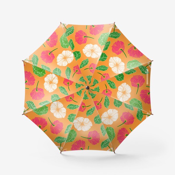 Зонт «Маки на оранжевом. Паттерн»